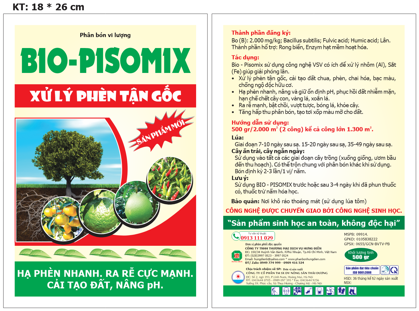 PISOMIX B2000 XỬ LÝ PHÈN GÓI 500GR